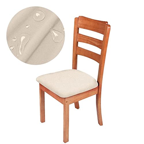 HANASE 1 Stück Wasserdichter Stoff Sitzkissenbezug Stretch Bürositzbezüge Abnehmbare Esszimmerstuhlbezüge Schonbezug Für Dekor Home Hotel,Elfenbein,1pcs von HANASE