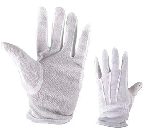 10 Paar GL2 Premium rutschfeste Arbeitshandschuhe Weiß 100% Baumwolle Handschuhe – Größe Medium dehnbar – Medium Gewicht von HAND