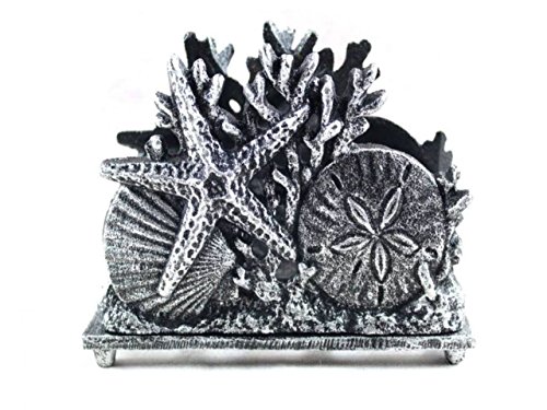 Hampton Nautical Antique Silver Cast Iron Seashell Napkin Holder 7 Inch - Seashell Decoration - Beach Kitchen Decorating Hampton Nautical Antique Silver Cast Iron Seashell Napkin Holder 7 Inch - Seashell Decoration - Beach Kitchen Decorating von HANDCRAFTED NAUTICAL DÉCOR