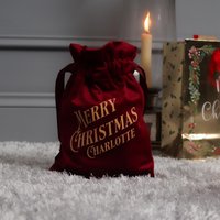 Personalisierter Luxus-Samt-Weihnachtsmannsack - Weihnachtsgeschenktasche Mit Namen, Wiederverwendbarer Geschenksack, Handgefertigt in Derbyshire Personalisierter Luxus-Samt-Weihnachtsmannsack - Weihnachtsgeschenktasche Mit Namen, Wiederverwendbarer Geschenksack, Handgefertigt in Derbyshire von HANDFORDandMASON