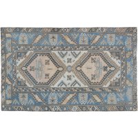 Distressed Oushak Teppich, Dekorativer Blauer Farben Überspielteppich Handgemachte Teppiche Für Zuhause & Büro Dekor, 4'2'' X 6'9'' von HANDSONHIPS