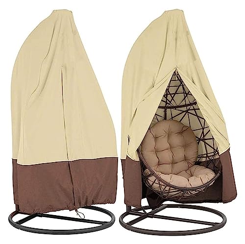 HANFEN Hängesessel Schutzhülle 600D Oxford wasserdichte Windfest Anti-UV Reißfestes Abdeckung Für Garten Hängesessel Hängesessel Schutzhülle (Color : Khaki, Size : 231x200cm) von HANFEN