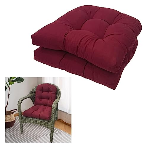 Outdoor-Kissen For Terrassenmöbel, 47 X 47 Cm, U-förmige Kissen For Korbstuhl-Sitze, Möbel-Essstuhlpolster, Terrassenmöbel-Kissen, Outdoor-Kissen, 2er-Set Stuhlkissen ( Color : Red2 , Size : 48x48cm ) Outdoor-Kissen For Terrassenmöbel, 47 X 47 Cm, U-förmige Kissen For Korbstuhl-Sitze, Möbel-Essstuhlpolster, Terrassenmöbel-Kissen, Outdoor-Kissen, 2er-Set Stuhlkissen ( Color : Red2 , Size : 48x48cm ) von HANFEN