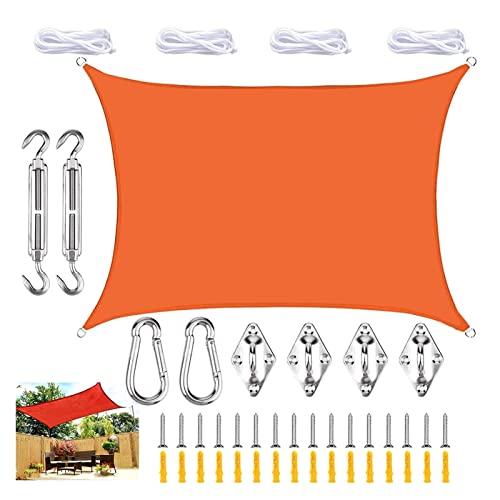 Sonnensegel Pergola Outdoor Garden 3 X 4 M Pergola-Segeltuch, Wasserabweisendes Markisen-Schattensegel – Multifunktionale Überdachung, for Strand-Outdoor-Aktivitäten(Color:Orange,Size:4x5m) von HANFEN