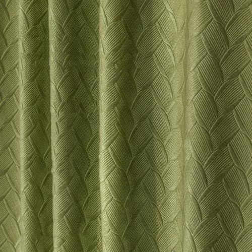 HANGEENGS 1 Stück Grün Samt Vorhänge,Verdunklungsvorhang Blickdicht Samtvorhänge Mit Ösen Für Wohnzimmer Thermogardine Verdunkelungsgardinen Für Gardinen,Avocado,130x245 cm(BxH) von HANGEENGS