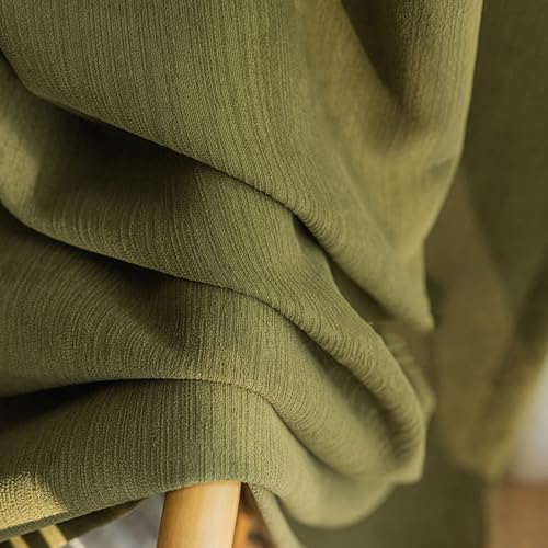 HANGEENGS 1 Stück Grün Samt Vorhänge,Verdunklungsvorhang Blickdicht Samtvorhänge Mit Ösen Für Wohnzimmer Thermogardine Verdunkelungsgardinen Für Gardinen,Green B,85x215 cm(BxH) von HANGEENGS