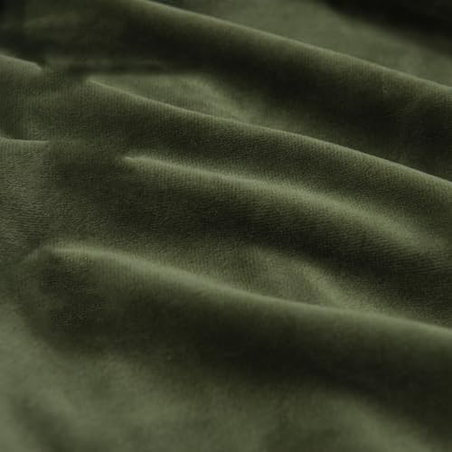 HANGEENGS 1 Stück Grün Samt Vorhänge,Verdunklungsvorhang Blickdicht Samtvorhänge Mit Ösen Für Wohnzimmer Thermogardine Verdunkelungsgardinen Für Gardinen,Moroccan Olive,177x275 cm(BxH) von HANGEENGS