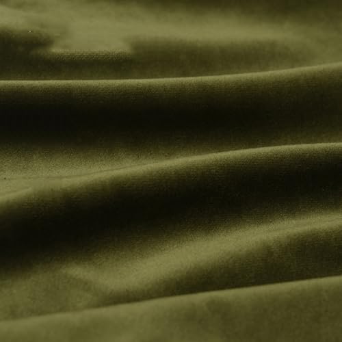HANGEENGS 1 Stück Grün Samt Vorhänge,Verdunklungsvorhang Blickdicht Samtvorhänge Mit Ösen Für Wohnzimmer Thermogardine Verdunkelungsgardinen Für Gardinen,Olive Green,85x180 cm(BxH) von HANGEENGS