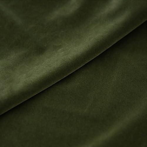 HANGEENGS 1 Stück Grün Samt Vorhänge,Verdunklungsvorhang Blickdicht Samtvorhänge Mit Ösen Für Wohnzimmer Thermogardine Verdunkelungsgardinen Für Gardinen,Victoria Olive Green,85x305 cm(BxH) von HANGEENGS