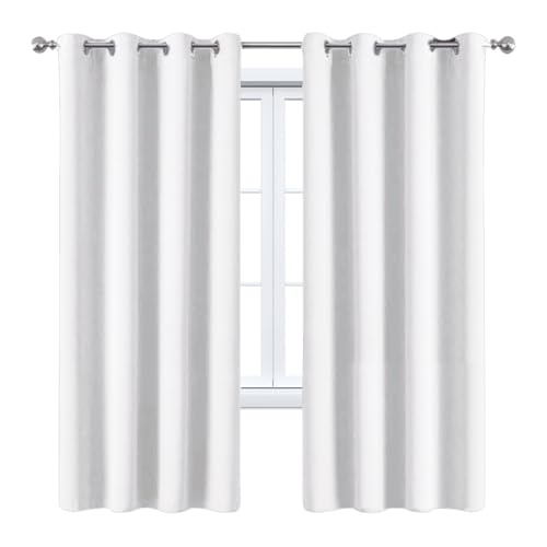 HANGEENGS 1 Stück Vorhang Blickdicht Gardinen Schlafzimmer Mit Ösen,Verdunkelungsvorhänge Thermovorhang Kälteschutz Hitzeschutz Für Wohnzimmer Schlafzimmer,White,70x180 cm(BxH) von HANGEENGS