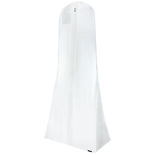 Hangerworld Extra breiter Kleidersack für Hochzeitskleider 183cm Weiß Wasserabweisend Kleiderhülle von Hangerworld
