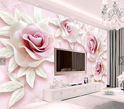 3D Tapeten 3D Blumentapete Foto Tapete Wohnzimmer Schlafzimmer Dekor Tapeten Wandbild Wohnkultur 3D Rose Blume,400 * 280Cm von HANGERXSJ