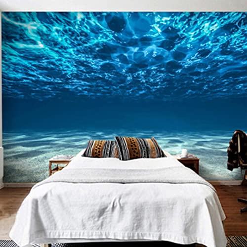 Fototapete 3D Stereo Blau Meerwasser Wandbild Esszimmer Wohnzimmer Moderne Einfache Natur Tapete 3D,200*140Cm von HANGERXSJ