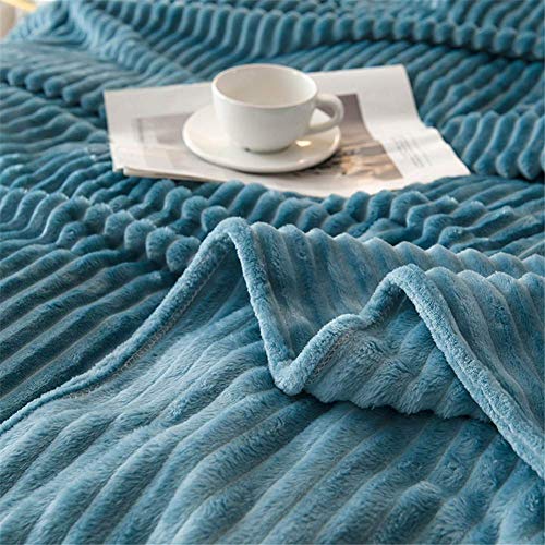 HANHAN Flanell Decke Kuscheldecke Weich Tagesdecke Werfen Decke für Sofa und Bett, Beständig Schmusedecke-Königsblau-100x200cm von HANHAN
