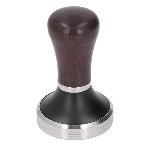 Edelstahl 58 -mm -Kaffeemanips Heavy Duty Flat Basis Tamp -Werkzeug mit Griffholz Home Office von HANHEFLY