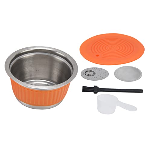Edelstahl wiederverwendbare Kaffeekapsel -Tasse Filter -Filter -Set für Home Office - (Orange) von HANHEFLY