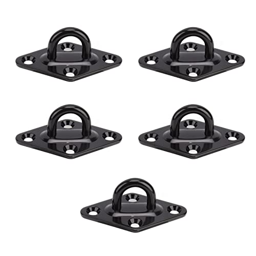 HANHEFLY Edelstahl -Augenplatte Robus Pad Augenplatte für hängende Lichter Deckenventilatoren 5 Packung schwarze Deckenleuchter Decken Sandsäcken hängende Schaukeln (8mm) von HANHEFLY