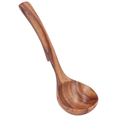 Holzkelle Acacia Holzbrei Löffel Tischgeschirr Catering Küchenwerkzeug für Heimkinder (Kleiner Biegehakenlöffel) von HANHEFLY