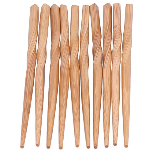 Holzkohle -Stäbchen -Set sich sicher stabil 5 Paare Holzfarbe 24 cm Küche Essbereitschaft von HANHEFLY