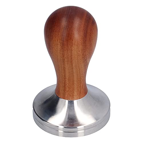 Kaffeestampfer aus Edelstahl mit ergonomischem Holzgriff für 58-mm-Filterhalter von HANHEFLY
