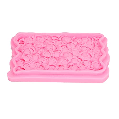 Rosenmuster Fondant Praktische robuste dekorative Kochversorgung rosa Silikon Easy Demold für Kuchenherstellung von HANHEFLY