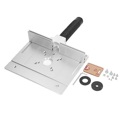Router-Hebesatz, Aluminiumlegierung, 180 ° drehbar, multifunktionale Router-Tisch-Einlegeplatte, Holzbearbeitung, anwendbare Szene, Fransenbesatz, Schlitzfräsen von HANHEFLY