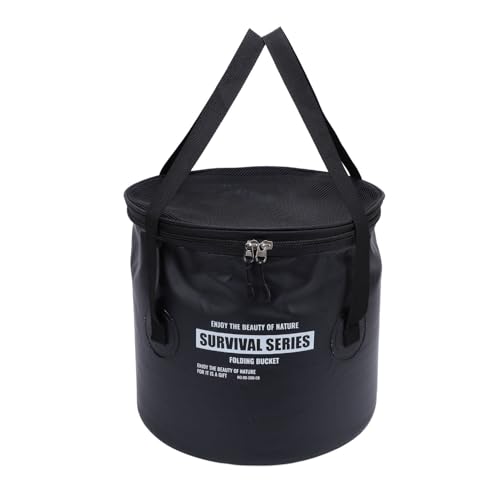 Stoffklappenschale Mesh tragbarer Entlassungskorb Wasserbehälter Outdoor Camping -Angelauto Waschen (Schwarz) von HANHEFLY