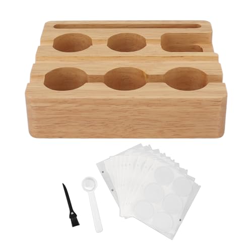 Wiederverwendbare Kaffeekapsel Refill Aluminiumfolie Dichtungen Deckelkit mit Holzhalter für Pods von HANHEFLY