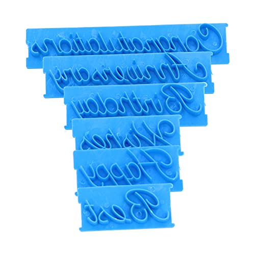 Wörter Kuchenform Handarbeit handgeschriebener Buchstaben Briefmarkenrahmen Bäckerei liefert Blau für Heimküchen von HANHEFLY