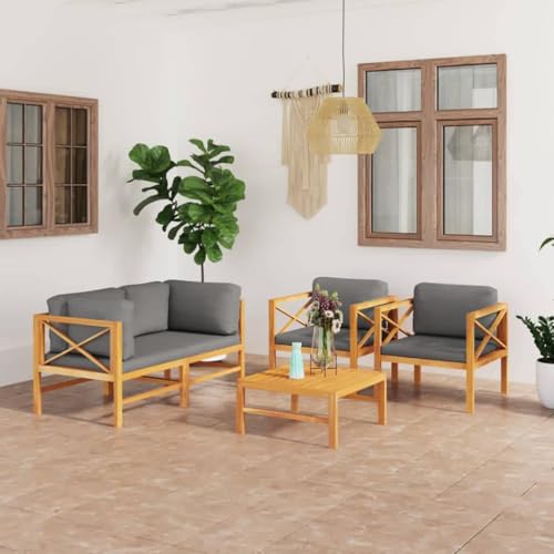 HANJIEFACAI 11-TLG. Garten-Lounge-Set mit Kissen Braun Poly Rattangartenmöbel terassenmöbel außen balkonmöbel Kleiner Balkon sitzgarnitur gartenGeeignet für Gartenterrassen von HANJIEFACAI