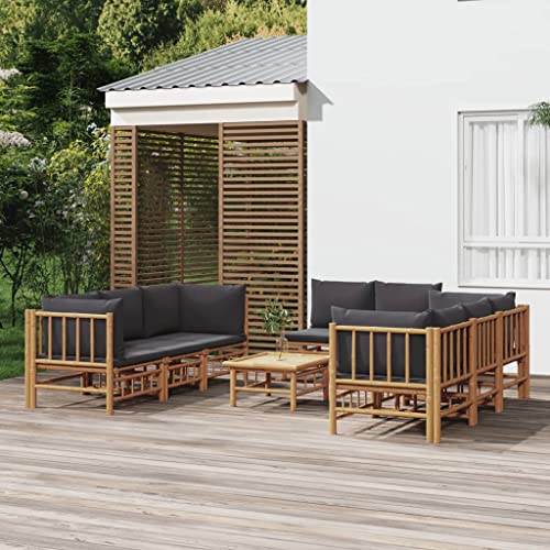 HANJIEFACAI 3-TLG. Garten-Essgruppe Dunkelgraugartenmöbel balkonmöbel balkonmöbel Kleiner Balkon gartenmöbel setGeeignet für Gartenterrassen von HANJIEFACAI