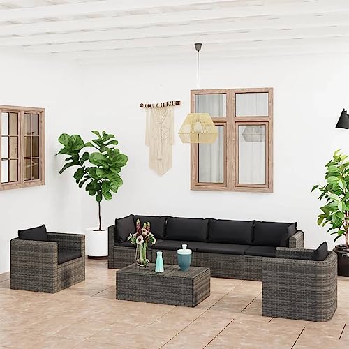 HANJIEFACAI 3-TLG. Garten-Essgruppe Hellgraubalkonmöbel gartenmöbel Set gartenmöbel balkonmöbel Kleiner balkonGeeignet für Gartenterrassen von HANJIEFACAI