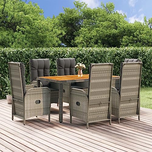 HANJIEFACAI 3-TLG. Gartenbar-Set mit Kissen Poly Rattan Braungartenmöbel Set balkonmöbel gartenmöbel balkonmöbel Kleiner balkonGeeignet für Gartenterrassen von HANJIEFACAI