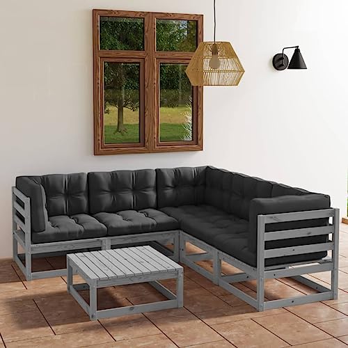 HANJIEFACAI 4-TLG. Gartenbar-Set mit Kissen Poly Rattan Graubalkonmöbel balkonmöbel Kleiner Balkon gartenmöbel gartenmöbel setGeeignet für Gartenterrassen von HANJIEFACAI