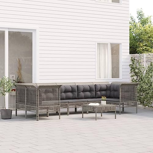 HANJIEFACAI 5-TLG. Garten-Essgruppe Poly Rattan Grausitzgarnitur Garten balkonmöbel gartenmöbel Set balkonmöbel Kleiner balkonGeeignet für Gartenterrassen von HANJIEFACAI