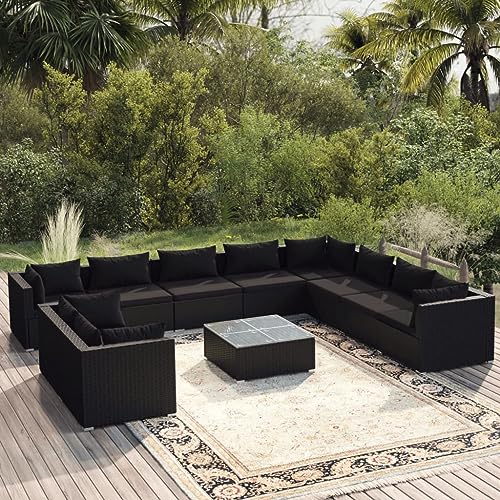 HANJIEFACAI 5-TLG. Garten-Essgruppe Schwarzterassenmöbel außen balkonmöbel sitzgarnitur Garten gartenmöbelGeeignet für Gartenterrassen von HANJIEFACAI
