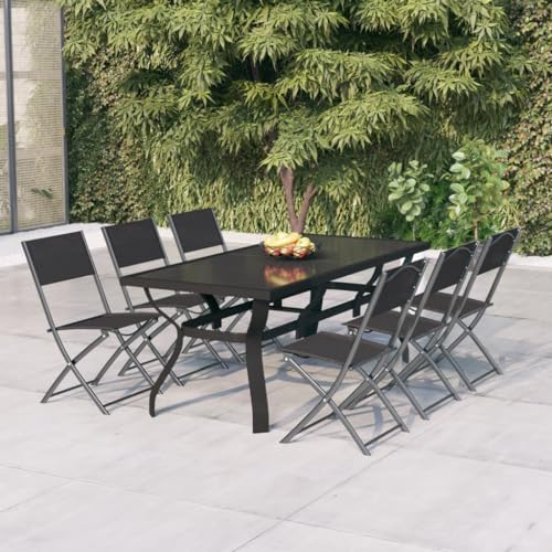 HANJIEFACAI 7-TLG. Garten-Essgruppe Poly Rattan Braungartenmöbel Set sitzgarnitur Garten gartenmöbel terassenmöbel außenGeeignet für Gartenterrassen von HANJIEFACAI
