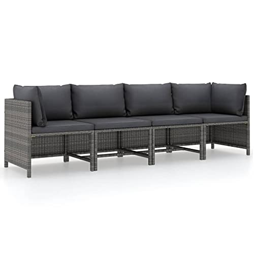 HANJIEFACAI 7-TLG. Gartenbar-Set mit Auflagen Poly Rattan Graugartenmöbel Set terassenmöbel außen gartenmöbel balkonmöbel Kleiner balkonGeeignet für Gartenterrassen von HANJIEFACAI