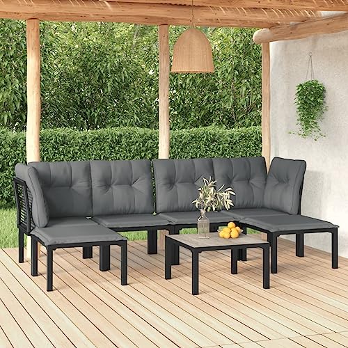 HANJIEFACAI 9-TLG. Garten-Essgruppe Poly Rattan Graugartenmöbel Set sitzgarnitur Garten balkonmöbel Kleiner Balkon balkonmöbelGeeignet für Gartenterrassen von HANJIEFACAI
