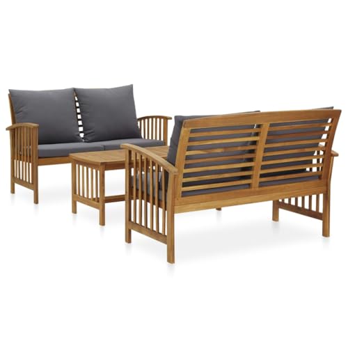 HANJIEFACAI 9-TLG. Garten-Lounge-Set Poly Rattan Eukalyptusholz Schwarzsitzgarnitur Garten gartenmöbel gartenmöbel Set terassenmöbel außenGeeignet für Gartenterrassen von HANJIEFACAI