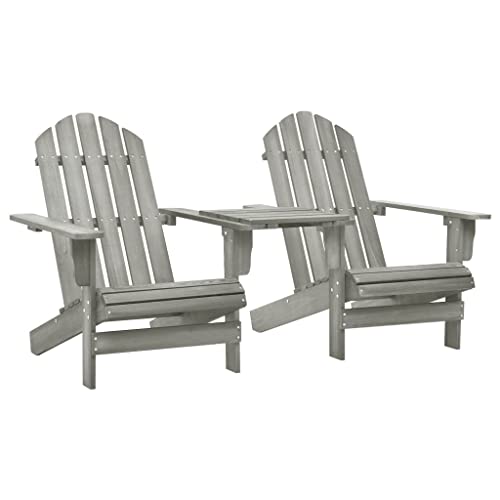 HANJIEFACAI Adirondack-Gartenstühle mit Tisch Massivholz Tanne Grau Biergartenstühle Balkonstuhl Terrassenstühle Balcony Chair für Hof Park Balkon Camping HANJIEFACAI Adirondack-Gartenstühle mit Tisch Massivholz Tanne Grau Biergartenstühle Balkonstuhl Terrassenstühle Balcony Chair für Hof Park Balkon Camping von HANJIEFACAI