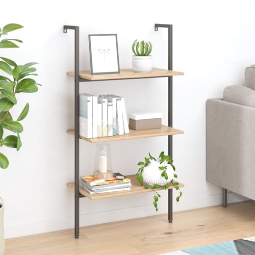 HANJIEFACAI Anlehnregal mit 3 Ablagen Hellbraun und Schwarz 64x35x120,5 cm Small Bookcase Bookcase Cabinet Display Cabinet für Flur Arbeitszimmer Wohnzimmer Schlafzimmer HANJIEFACAI Anlehnregal mit 3 Ablagen Hellbraun und Schwarz 64x35x120,5 cm Small Bookcase Bookcase Cabinet Display Cabinet für Flur Arbeitszimmer Wohnzimmer Schlafzimmer von HANJIEFACAI
