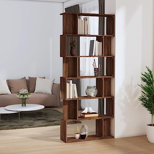 HANJIEFACAI Bücherregal/Raumteiler Braun Eiche 80x24x192 cm Holzwerkstoff Small Shelf Cabinet Small Bookshelf Shelf Organizer für Flur Balkon Schlafzimmer Wohnzimmer HANJIEFACAI Bücherregal/Raumteiler Braun Eiche 80x24x192 cm Holzwerkstoff Small Shelf Cabinet Small Bookshelf Shelf Organizer für Flur Balkon Schlafzimmer Wohnzimmer von HANJIEFACAI