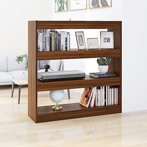 HANJIEFACAI Bücherregal/Raumteiler Braun Eichen-Optik 100x30x103 cm Shelves for Bedroom Cabinet Small Bookshelf Bookshelves für Schlafzimmer Flur Balkon Wohnzimmer von HANJIEFACAI