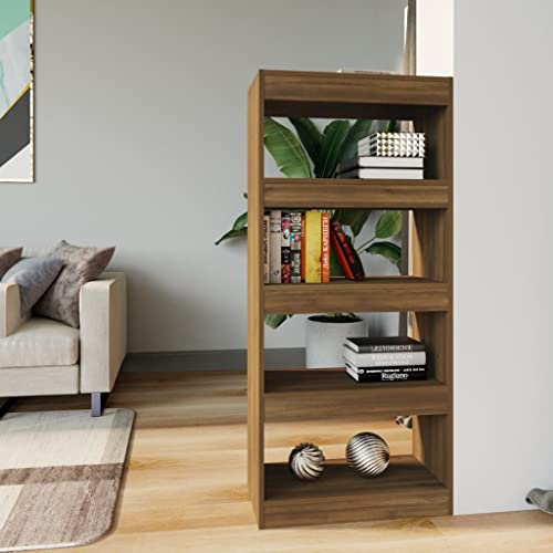 HANJIEFACAI Bücherregal/Raumteiler Braun Eichen-Optik 60x30x135 cm Shelves for Bedroom Bookcase Cabinet Book Shelves für Schlafzimmer Wohnzimmer Balkon Flur von HANJIEFACAI