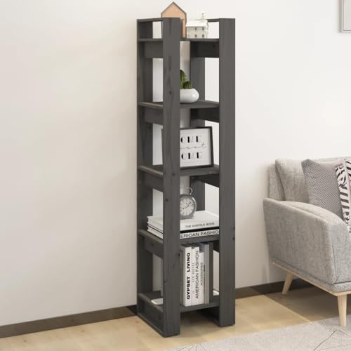 HANJIEFACAI Bücherregal/Raumteiler Grau 41x35x160 cm Massivholz Kiefer Small Bookcase Bookcase Small Bookshelf Shelf Organizer für Wohnzimmer Balkon Flur Arbeitszimmer HANJIEFACAI Bücherregal/Raumteiler Grau 41x35x160 cm Massivholz Kiefer Small Bookcase Bookcase Small Bookshelf Shelf Organizer für Wohnzimmer Balkon Flur Arbeitszimmer von HANJIEFACAI