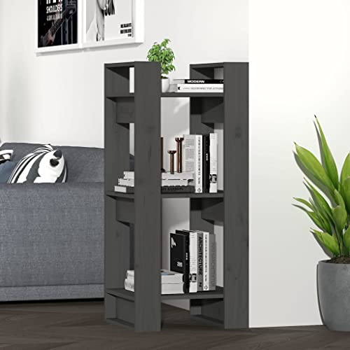 HANJIEFACAI Bücherregal/Raumteiler Grau 41x35x91 cm Massivholz Kiefer Small Bookcase Bookcase Cabinet Bookshelves für Flur Wohnzimmer Arbeitszimmer Schlafzimmer von HANJIEFACAI