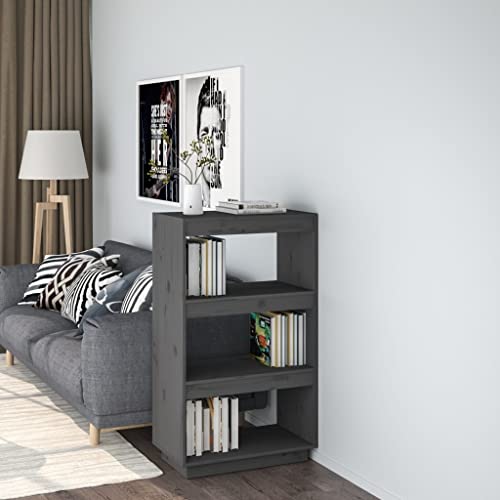 HANJIEFACAI Bücherregal/Raumteiler Grau 60x35x103 cm Massivholz Kiefer Small Shelf Book Shelf Cabinet Shelves for Bedroom für Flur Balkon Arbeitszimmer Schlafzimmer von HANJIEFACAI