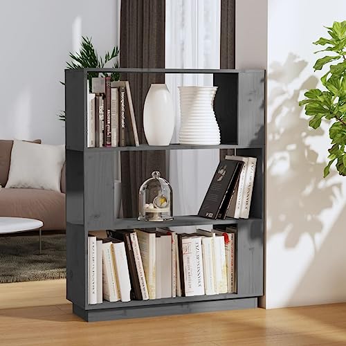 HANJIEFACAI Bücherregal/Raumteiler Grau 80x25x101 cm Massivholz Kiefer Small Bookcase Book Shelf Small Bookshelf Display Cabinet für Balkon Schlafzimmer Flur Wohnzimmer HANJIEFACAI Bücherregal/Raumteiler Grau 80x25x101 cm Massivholz Kiefer Small Bookcase Book Shelf Small Bookshelf Display Cabinet für Balkon Schlafzimmer Flur Wohnzimmer von HANJIEFACAI