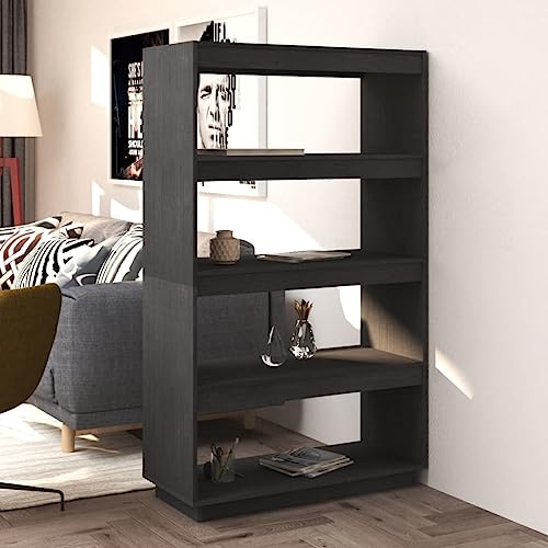 HANJIEFACAI Bücherregal/Raumteiler Grau 80x35x135 cm Massivholz Kiefer Small Shelf Book Shelf Cabinet Shelves for Bedroom für Flur Balkon Arbeitszimmer Schlafzimmer HANJIEFACAI Bücherregal/Raumteiler Grau 80x35x135 cm Massivholz Kiefer Small Shelf Book Shelf Cabinet Shelves for Bedroom für Flur Balkon Arbeitszimmer Schlafzimmer von HANJIEFACAI